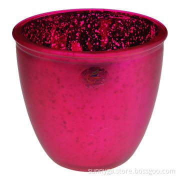 Mercury finish glass candle jar, with frost color painted